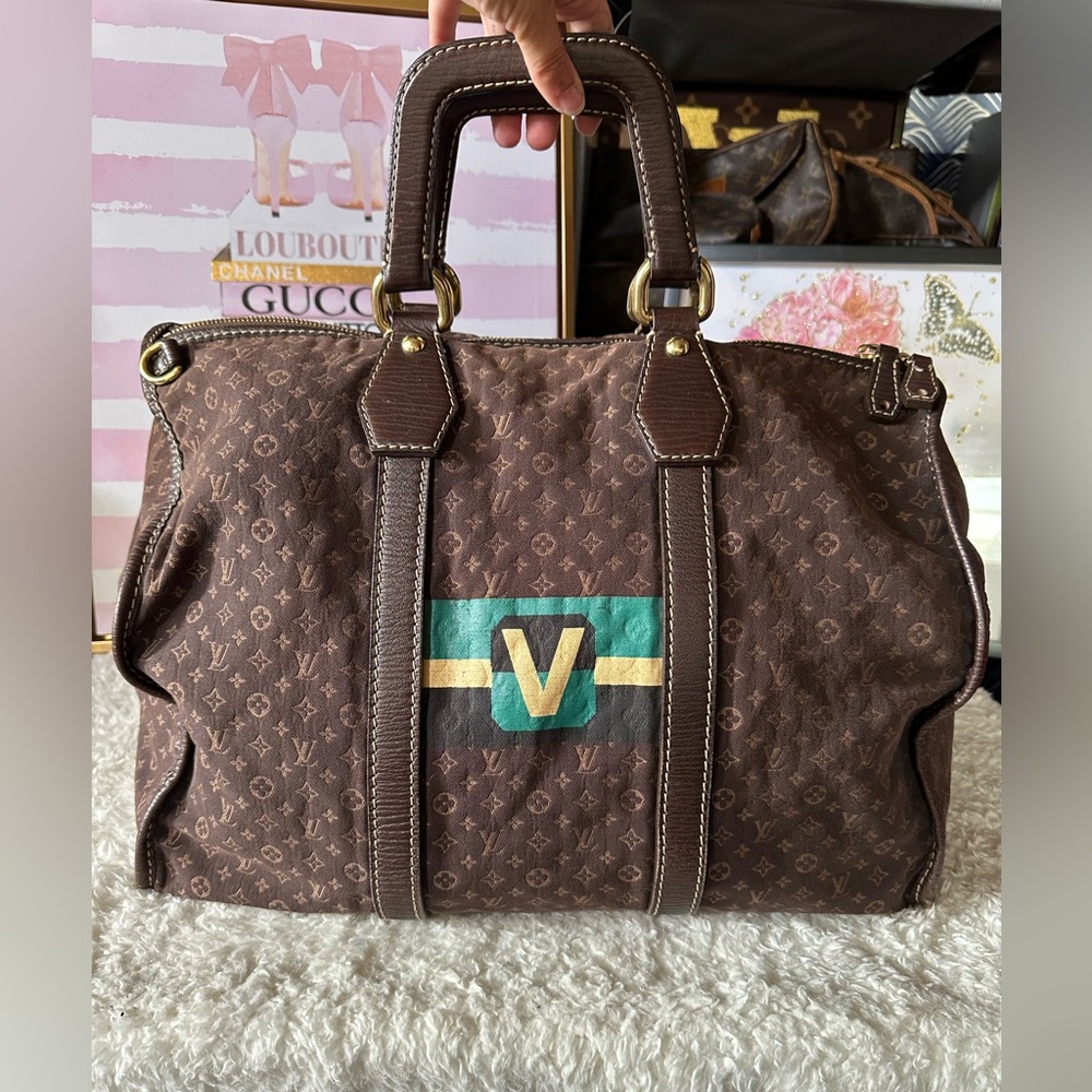 RARE Louis Vuitton Monogram Mini Lin Initiales Keepall Bag